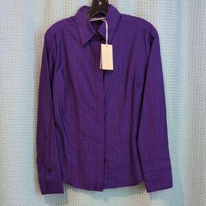 NWT Sz 2 Farinaz Taghavi button down Long Sleeve Collared Shirt